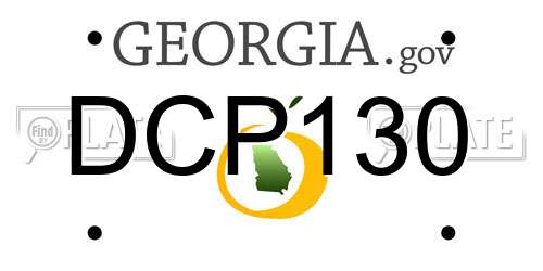 DCP130 Georgia License Plate