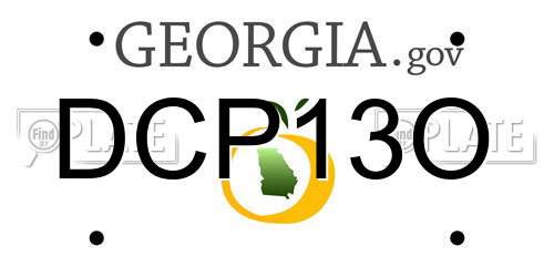 DCP13O Georgia License Plate