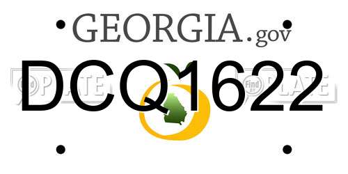 DCQ1622 Georgia License Plate