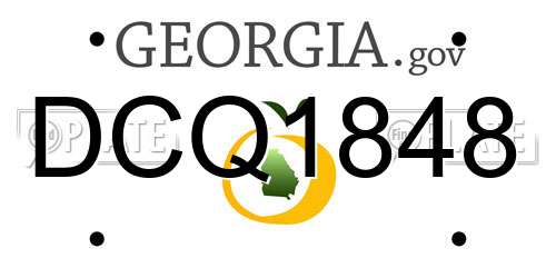 DCQ1848 Georgia License Plate