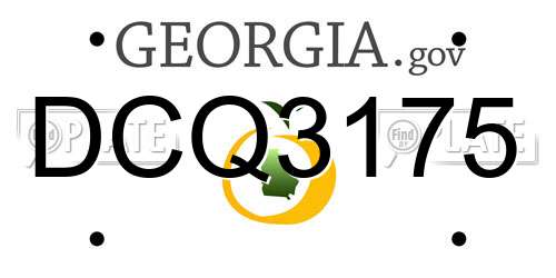 DCQ3175 Georgia License Plate