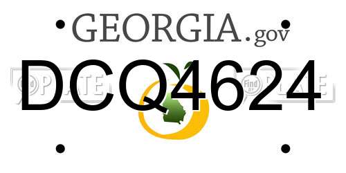 DCQ4624 Georgia License Plate