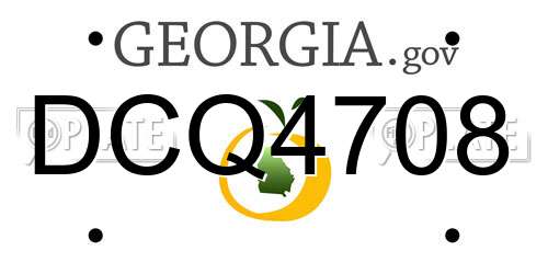 DCQ4708 Georgia License Plate