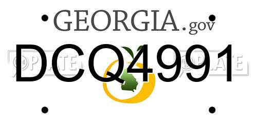 DCQ4991 Georgia License Plate
