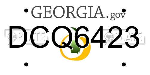 DCQ6423 Georgia License Plate
