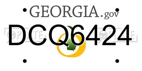 DCQ6424 Georgia License Plate