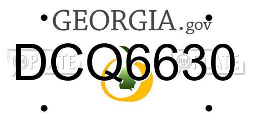 DCQ6630 Georgia License Plate