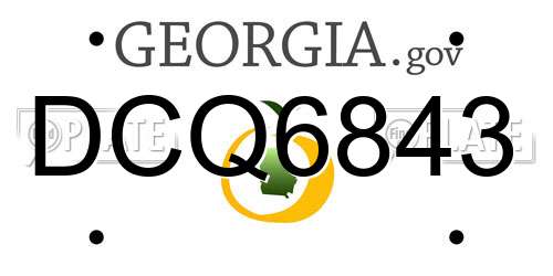 DCQ6843 Georgia License Plate
