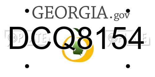 DCQ8154 Georgia License Plate