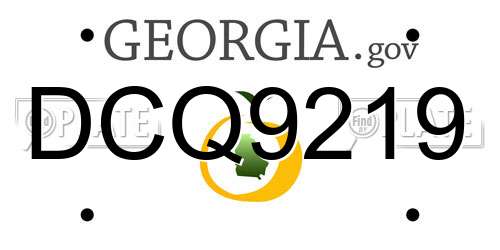 DCQ9219 Georgia License Plate