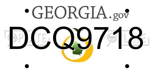 DCQ9718 Georgia License Plate