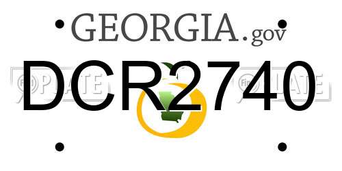 DCR2740 Georgia License Plate