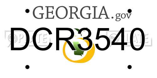 DCR3540 Georgia License Plate