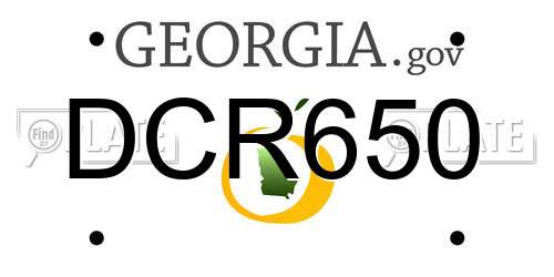 DCR650 Georgia License Plate