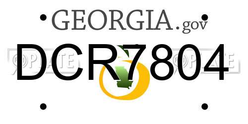 DCR7804 Georgia License Plate