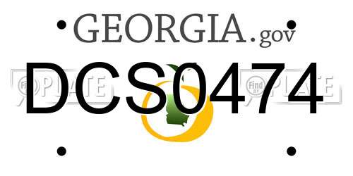 DCS0474 Georgia License Plate