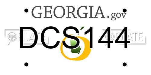 DCS144 Georgia License Plate