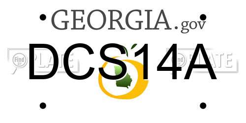 DCS14A Georgia License Plate