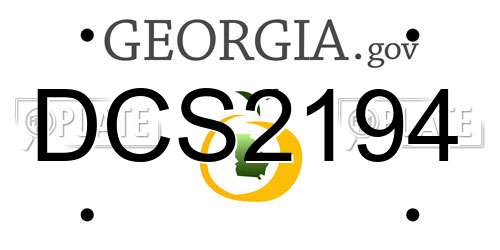 DCS2194 Georgia License Plate