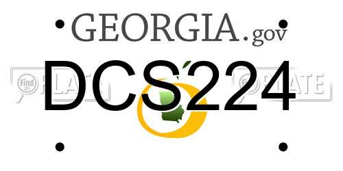 DCS224 Georgia License Plate