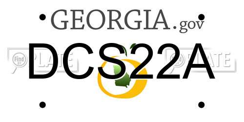 DCS22A Georgia License Plate