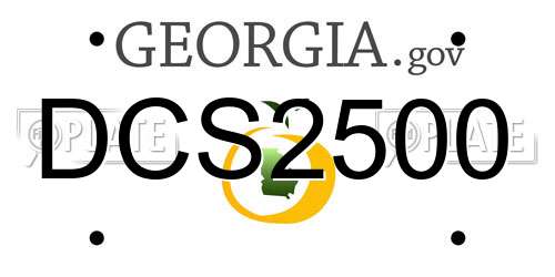 DCS2500 Georgia License Plate