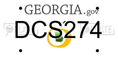 DCS274 Georgia License Plate