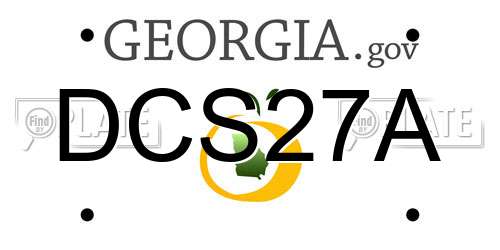 DCS27A Georgia License Plate