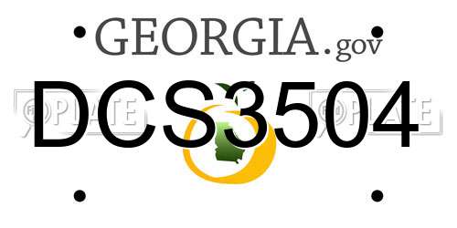 DCS3504 Georgia License Plate