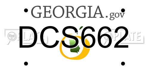 DCS662 Georgia License Plate