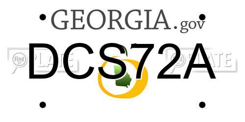 DCS72A Georgia License Plate