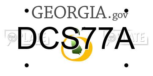 DCS77A Georgia License Plate