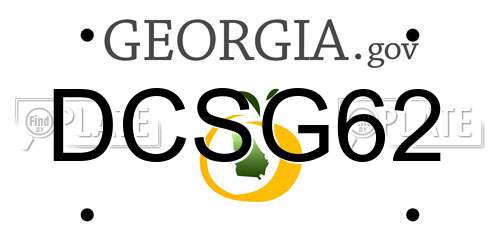 DCSG62 Georgia License Plate