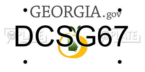 DCSG67 Georgia License Plate