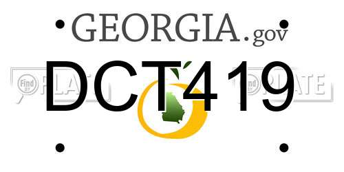 DCT419 Georgia License Plate