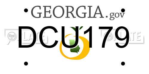 DCU179 Georgia License Plate