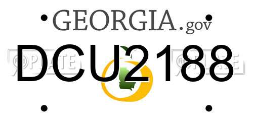 DCU2188 Georgia License Plate