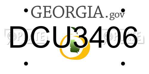 DCU3406 Georgia License Plate