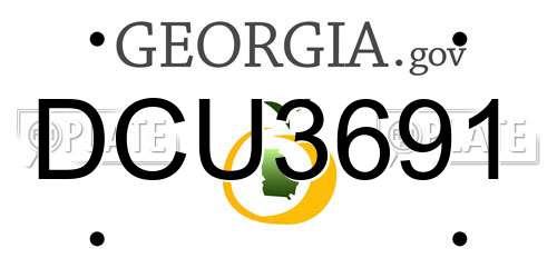 DCU3691 Georgia License Plate