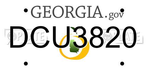 DCU3820 Georgia License Plate