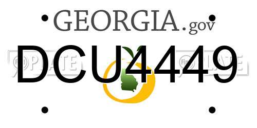 DCU4449 Georgia License Plate