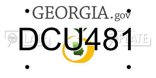 DCU481 Georgia License Plate