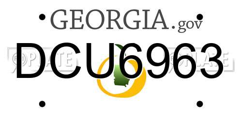 DCU6963 Georgia License Plate