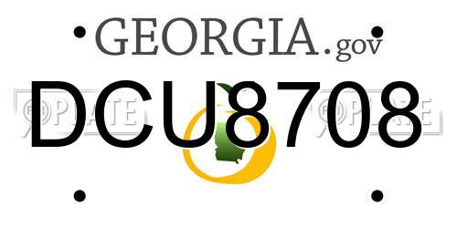 DCU8708 Georgia License Plate