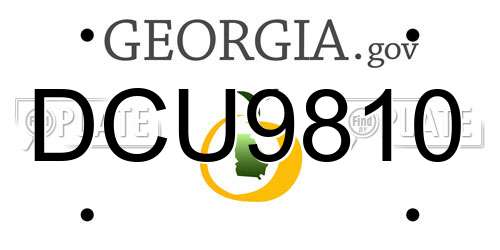 DCU9810 Georgia License Plate