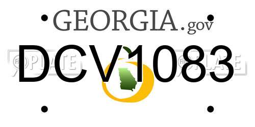 DCV1083 Georgia License Plate