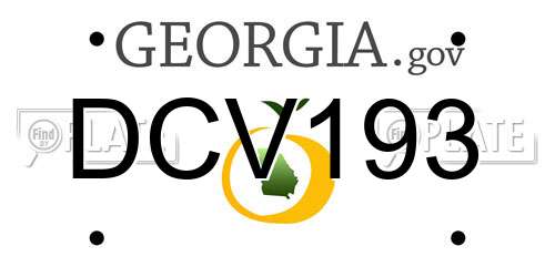 DCV193 Georgia License Plate