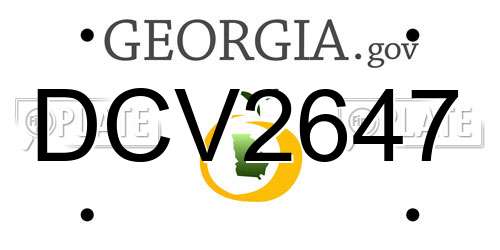 DCV2647 Georgia License Plate