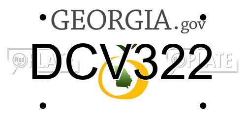DCV322 Georgia License Plate