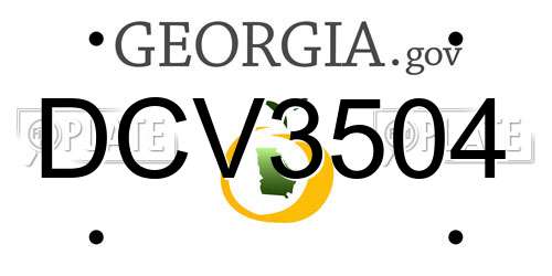 DCV3504 Georgia License Plate